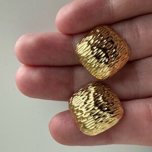 Elegant Gold Textured Earrings
